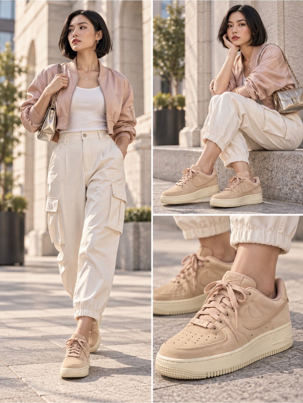 Nike Blush Beige Suede Low-Top Sneakers